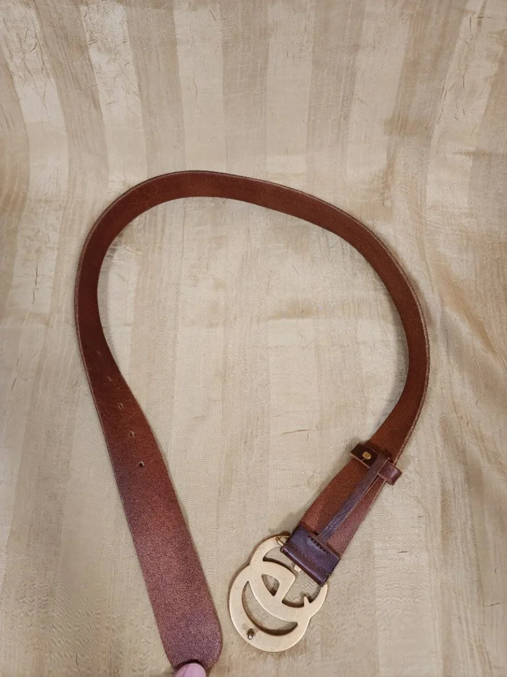 Authentic Gucci GG Marmont Wide Belt Brown Leather Size 80 / 32